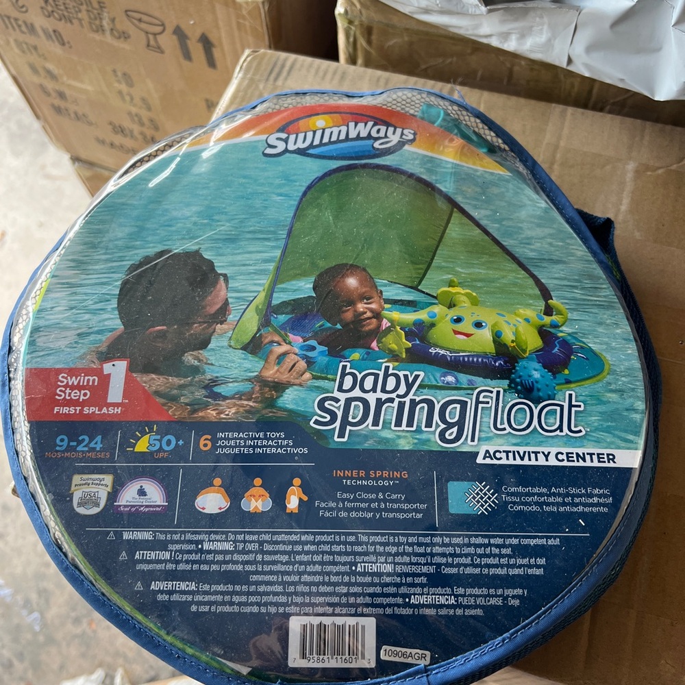 SwimWays Baby Spring Float Activity Center - Blue and Green
